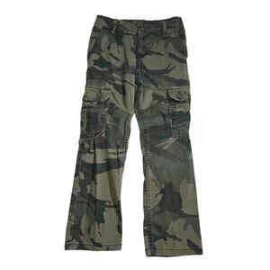 Wrangler 9RK5W7E Camo Cargo Pants Boys Size 8 R Green Camouflage Adj. Waist
